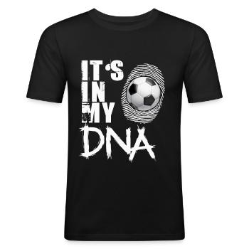Soccer It's In My DNA Funny Soccer Player Gift - Men's Slim Fit T-Shirt - black - Front - Nik (191cm)
