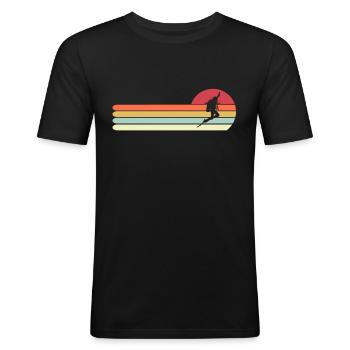 Retro Vintage Style Scuba Diving Gift for Dad - Men's Slim Fit T-Shirt - black - Front - Nik (191cm)