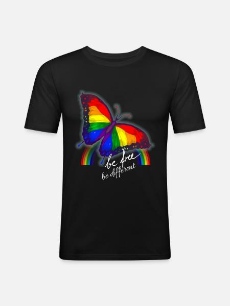 Gay Pride LGBT - Männer Slim Fit T-Shirt - Schwarz
