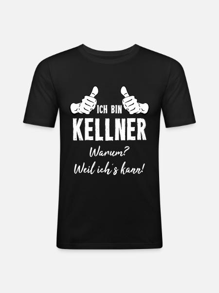 Kellner - Männer Slim Fit T-Shirt - Schwarz