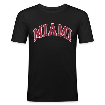 Miami - Men's Slim Fit T-Shirt - black - Front - Nik (191cm)