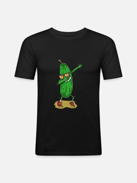 Concombre dansant drôle - T-shirt près du corps Homme - noir