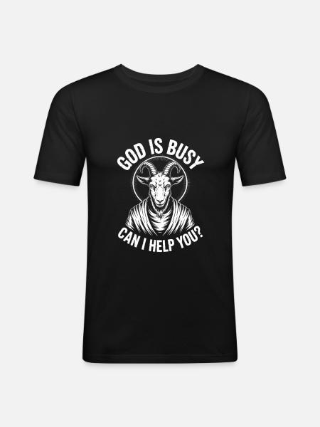 Dieu est occupé ! Athéisme Satanisme - T-shirt près du corps Homme - noir