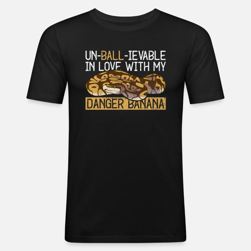 Königspython Banane Königspython - Männer Slim Fit T-Shirt - Schwarz