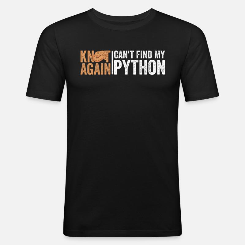 Königspython Banane Königspython - T-shirt près du corps Homme - noir