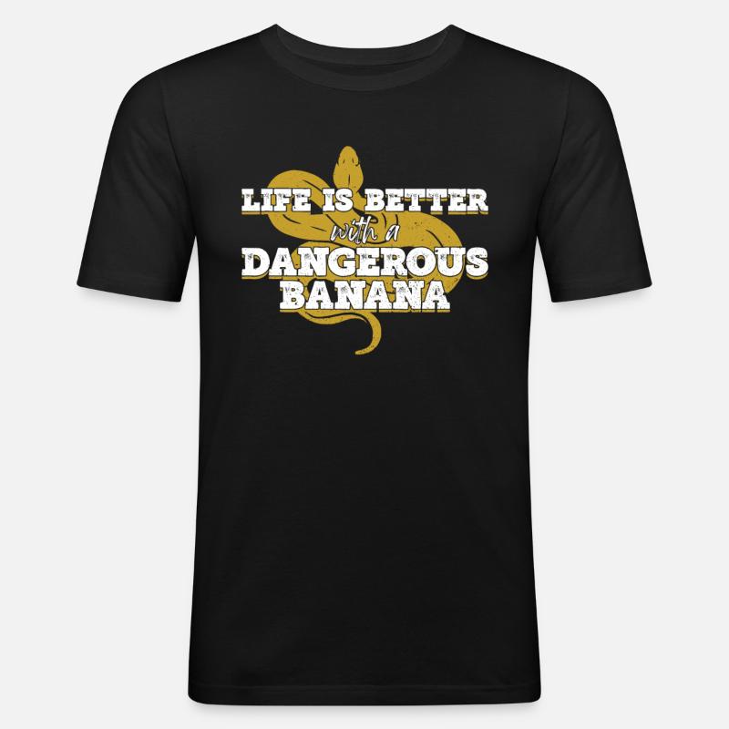 Bananenkugel Python Königspython - Männer Slim Fit T-Shirt - Schwarz