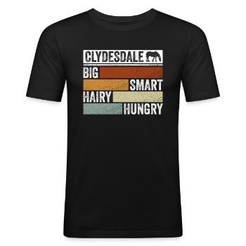 Clydesdale Zugpferd - T-shirt près du corps Homme - noir - Devant - Nik (191cm)