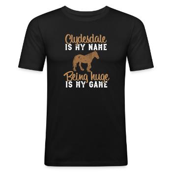 Clydesdale Und Zugpferdebesitzer - T-shirt près du corps Homme - noir - Devant - Nik (191cm)