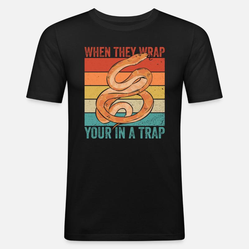 Königspython Boule de banane Python - T-shirt près du corps Homme - noir