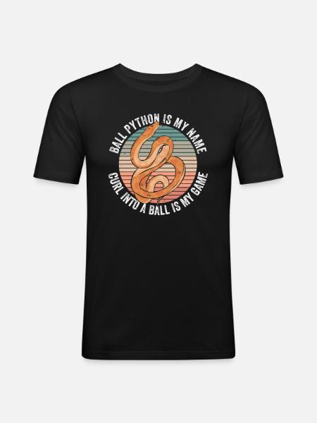 Königspython Bananenkugel Python - Männer Slim Fit T-Shirt - Schwarz