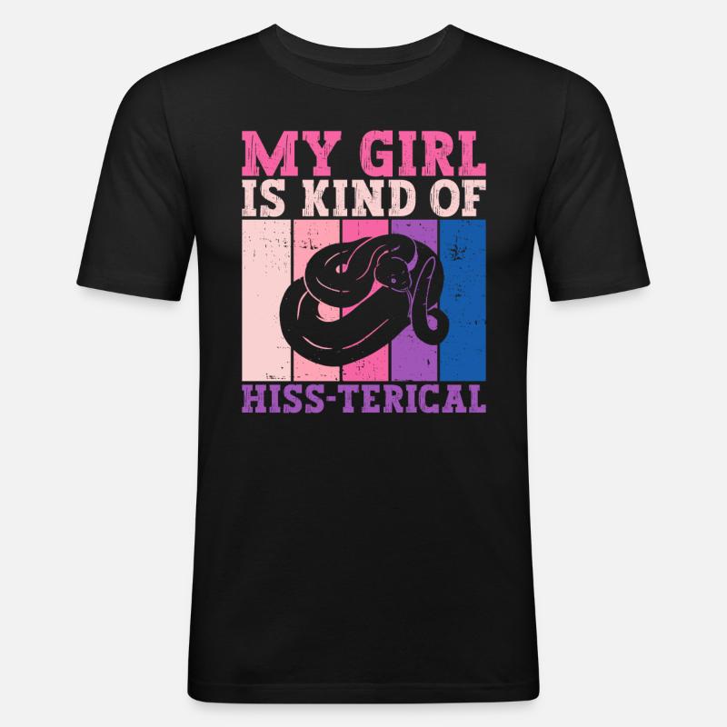 Königspython Schlange Banana Ball Python - T-shirt près du corps Homme - noir