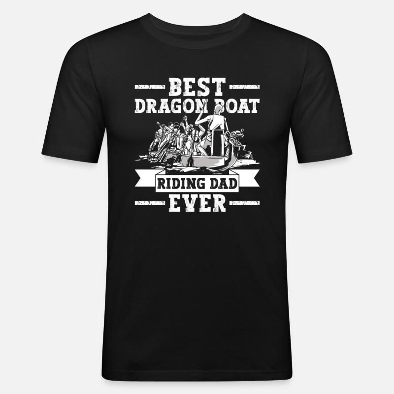 Drachenboot Papa - Männer Slim Fit T-Shirt - Schwarz