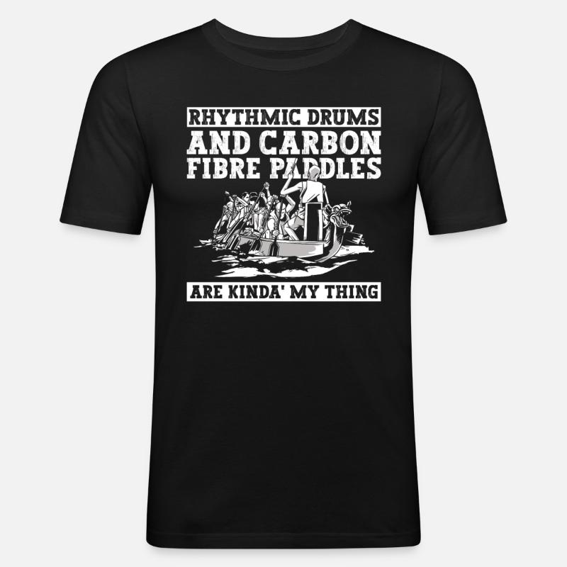 Drachenboot Und Drachenboot Paddeln - Männer Slim Fit T-Shirt - Schwarz