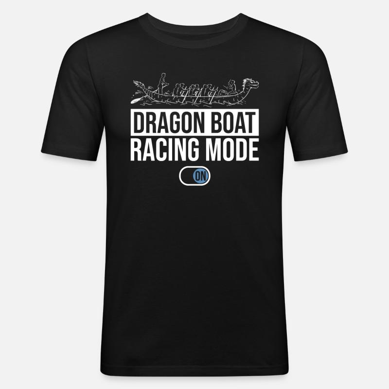 Drachenboot-Modus Ein - Männer Slim Fit T-Shirt - Schwarz