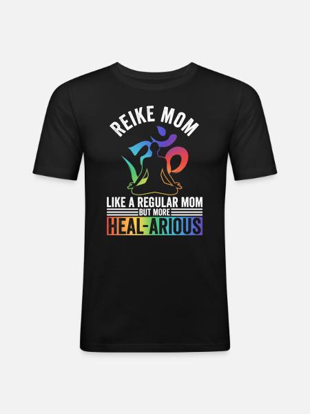 Reiki Mutter Energieheilerin Mama - Men's Slim Fit T-Shirt - black