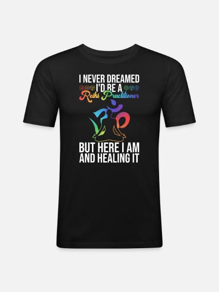 Reiki Praktiker Und Energie - Men's Slim Fit T-Shirt - black
