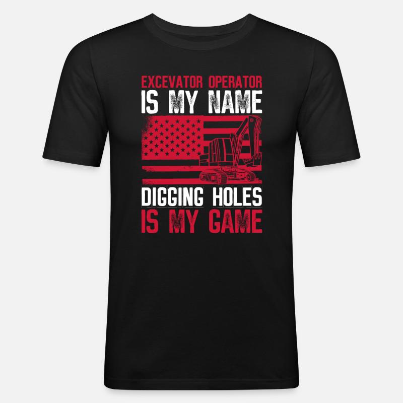Baggerführer Bagger Baggerfahrer - Männer Slim Fit T-Shirt - Schwarz