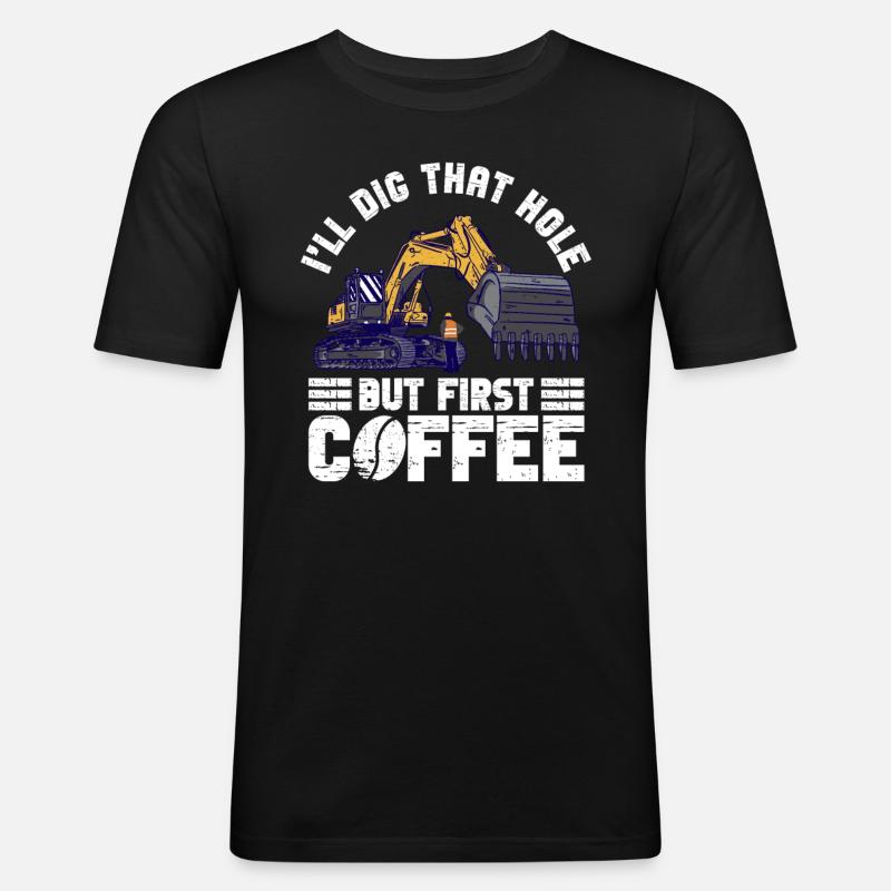 Bagger Baggern Baggerfahrer - Männer Slim Fit T-Shirt - Schwarz