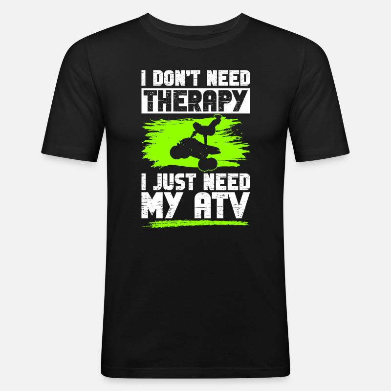 Quad Quadfahrer - Männer Slim Fit T-Shirt - Schwarz