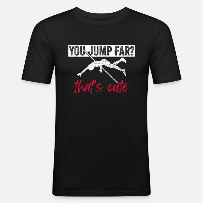 Stabhochspringer Stabhochspringen - Männer Slim Fit T-Shirt - Schwarz