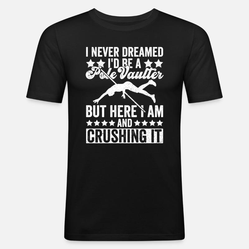 Stabhochsprung Stabhochspringer - Männer Slim Fit T-Shirt - Schwarz