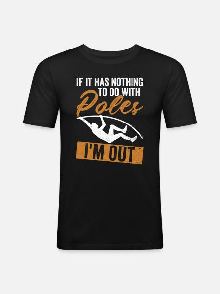 Stabhochsprung Stabhochspringen - Männer Slim Fit T-Shirt - Schwarz