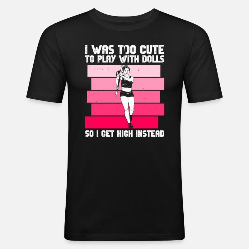 Stabhochsprung Mädchen Stabhochspringen - T-shirt près du corps Homme - noir