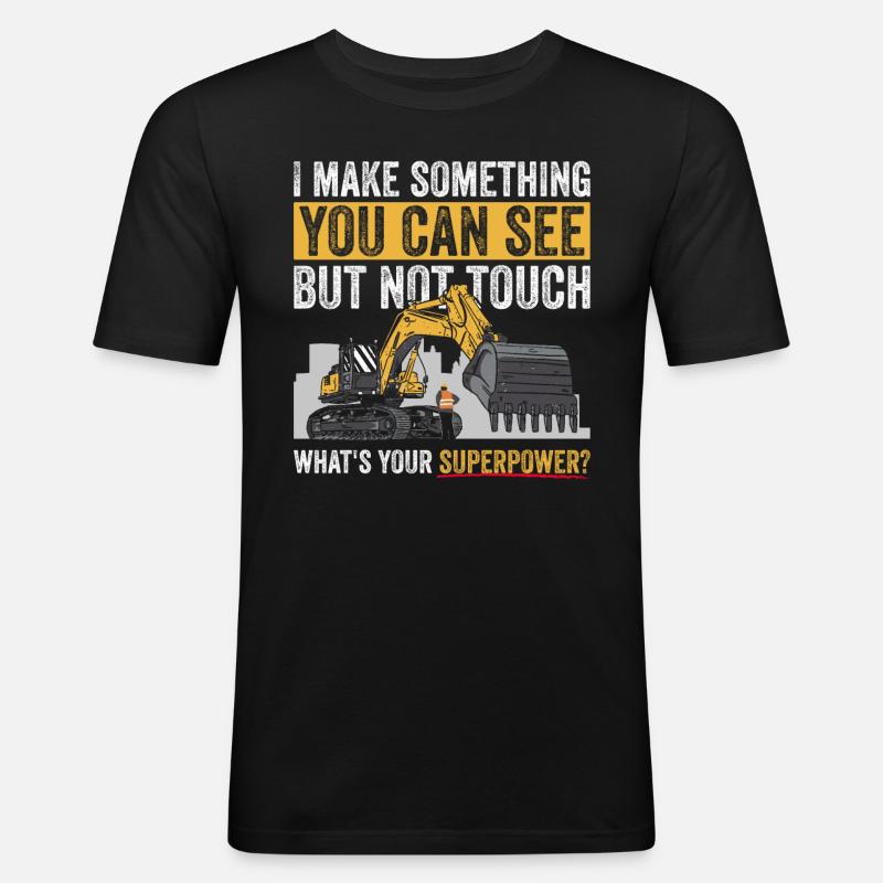 Baggern Baggerfahrer Bagger - Männer Slim Fit T-Shirt - Schwarz
