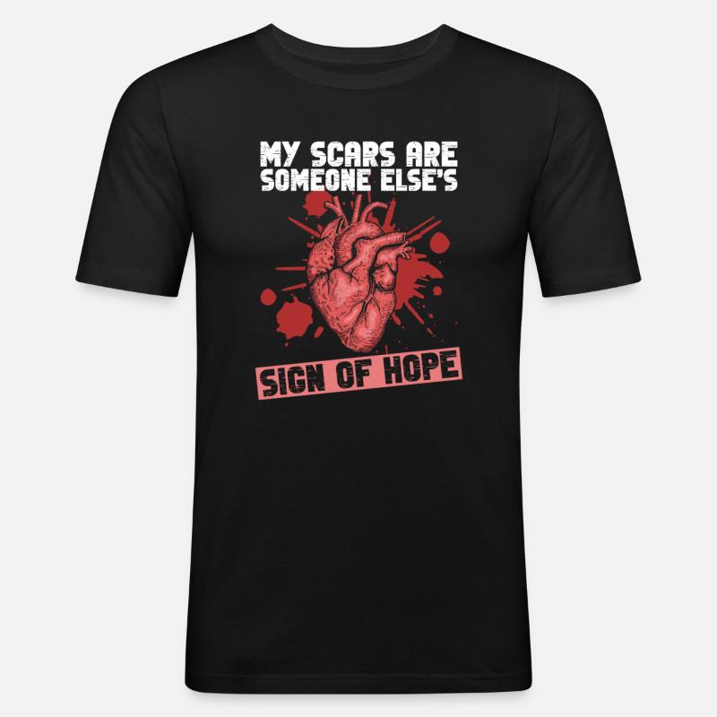 Herz Gesundheitsbewusstsein Herzinfarkt - Männer Slim Fit T-Shirt - Schwarz