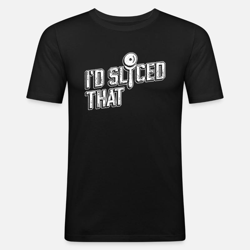 Pizzabäcker Pizza - Männer Slim Fit T-Shirt - Schwarz