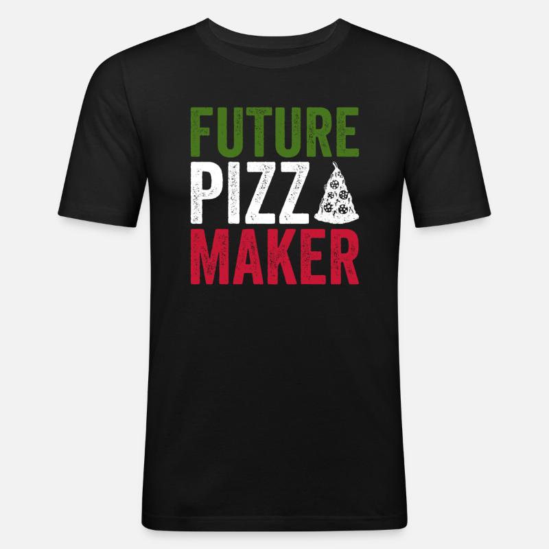 Pizza Future pizzabäcker Angehender Pizzaexperte - Männer Slim Fit T-Shirt - Schwarz