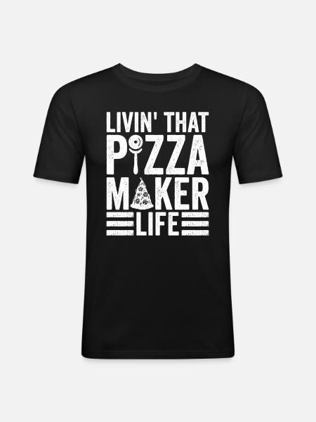 Pizzabäcker Pizzaexperten Pizza - Men's Slim Fit T-Shirt - black
