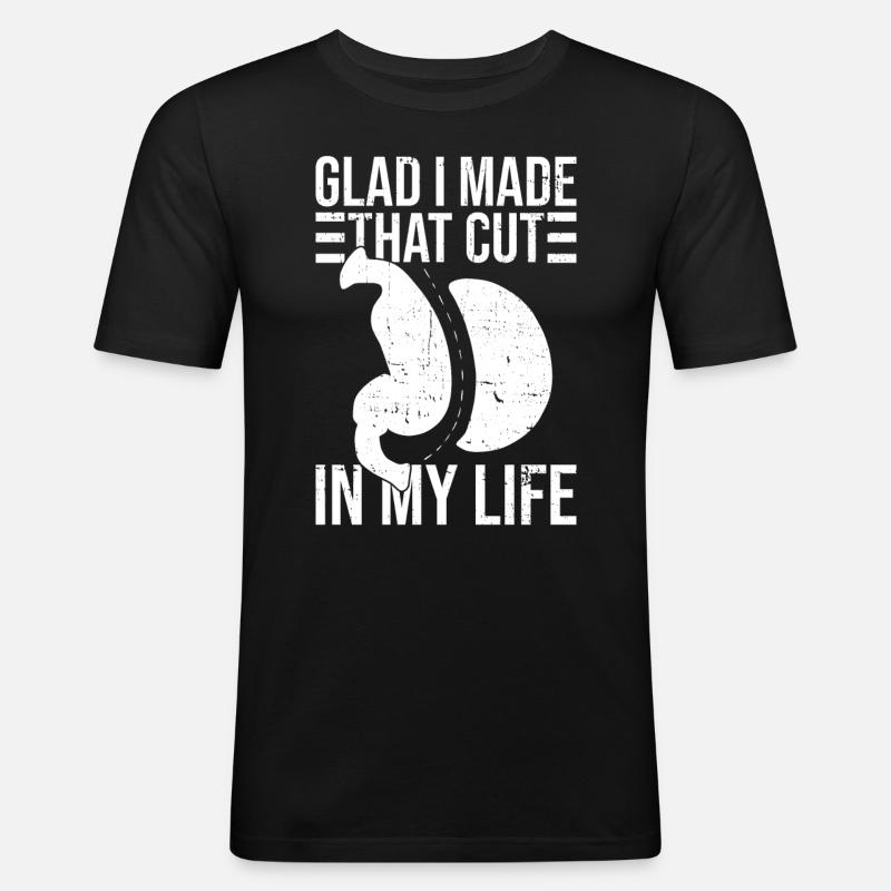 Magenbypass Pperation Und Adipositasmanschette - T-shirt près du corps Homme - noir