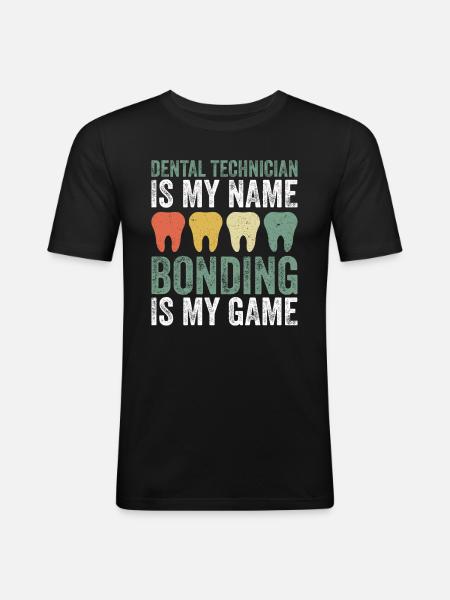 Zahntechniker Kieferorthopädie Techniker - T-shirt près du corps Homme - noir