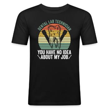 Zahntechniker Zahntechnik - Männer Slim Fit T-Shirt - Schwarz - Vorne - Nik (191cm)
