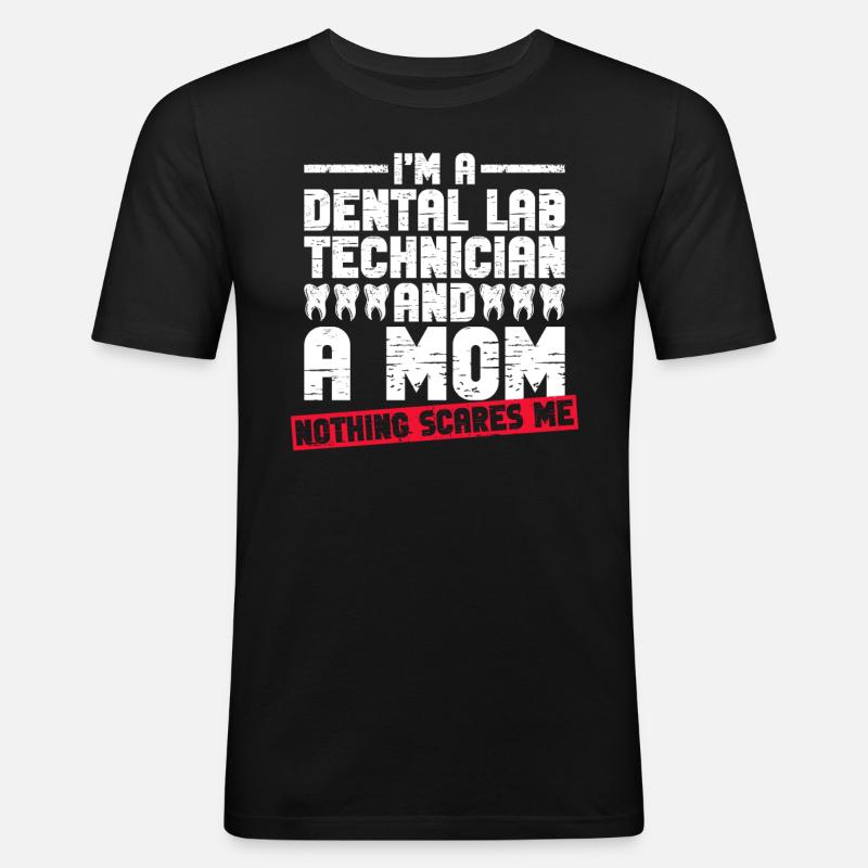 Zahntechnikerin Mutter Zahntechniker Mutter - T-shirt près du corps Homme - noir