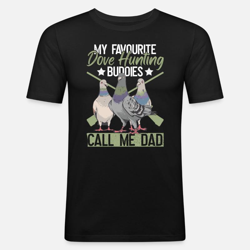 Taubenjäger Papa Jäger Vogeljagd - Männer Slim Fit T-Shirt - Schwarz
