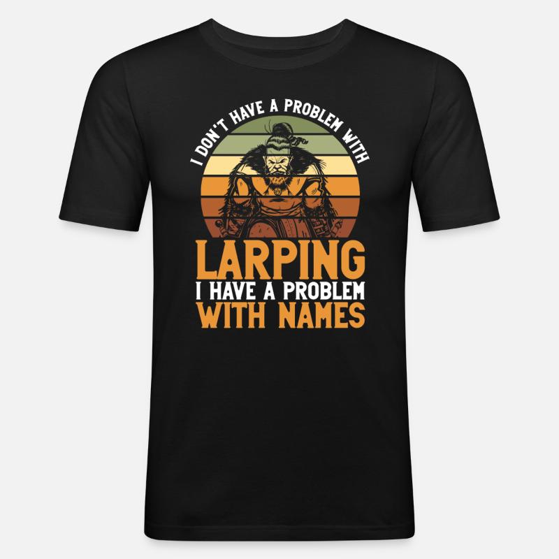 Larper Und Larping - Männer Slim Fit T-Shirt - Schwarz