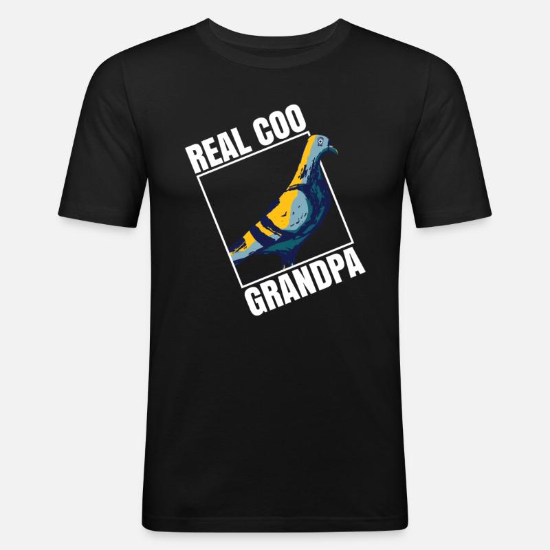 Taubenzüchter Opa Und Tauben-brieftaubenexperte - T-shirt près du corps Homme - noir