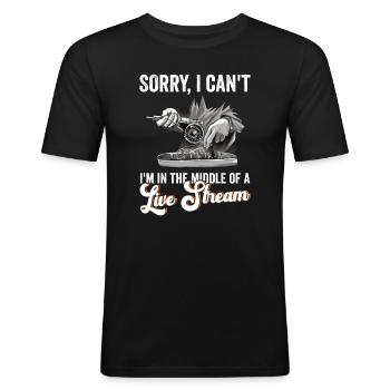Fliegenfischer-design Für Bachforelle - T-shirt près du corps Homme - noir - Devant - Nik (191cm)