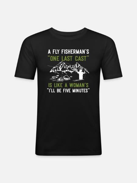 Fliegenfischer-design Für - Men's Slim Fit T-Shirt - black