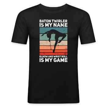 Baton Twirler Design Für Wirbelnde Konzerte - Männer Slim Fit T-Shirt - Schwarz - Vorne - Nik (191cm)