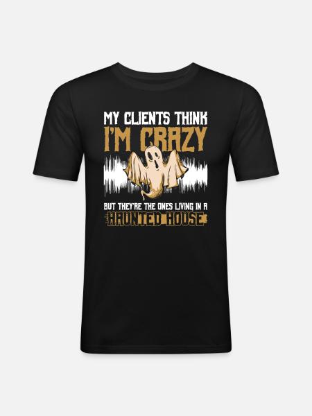 Ghost Investigator Design for Paranormale Forscher - Slim Fit T-skjorte for menn - svart