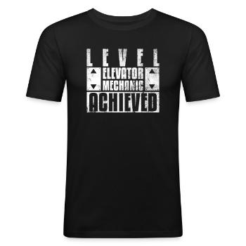 Aufzugsmechaniker-design Für Aufzugstechniker - Men's Slim Fit T-Shirt - black - Front - Nik (191cm)