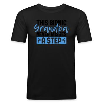 Bionische Hüftchirurgie Opa Design Für Hüftersatz - Männer Slim Fit T-Shirt - Schwarz - Vorne - Nik (191cm)