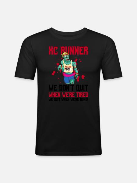 Xc-laufdesign Für Xc-läufer - Männer Slim Fit T-Shirt - Schwarz