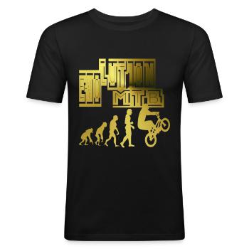Evolution VTT, VTT, pilote de trial - T-shirt près du corps Homme - noir - Devant - Nik (191cm)