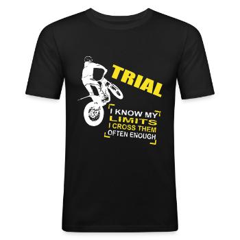 Trial - Trialsport - Moto Trial - Motorcycle Trial - Men's Slim Fit T-Shirt - black - Front - Nik (191cm)