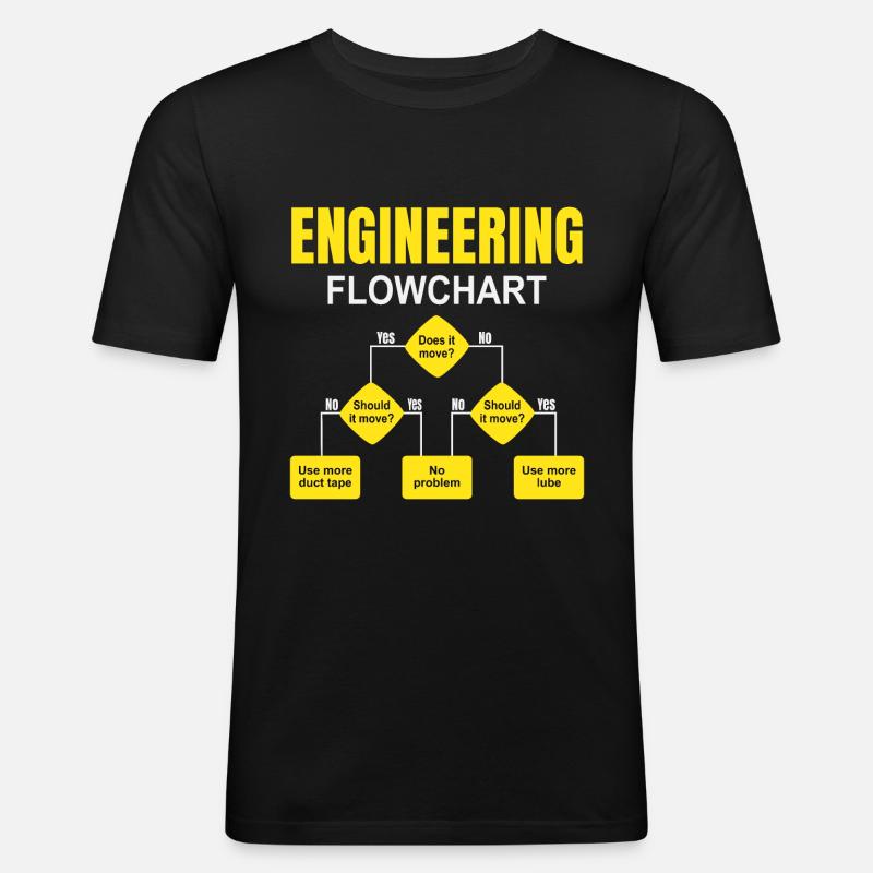 Engineering Flowchart Engineer - Men's Slim Fit T-Shirt - black