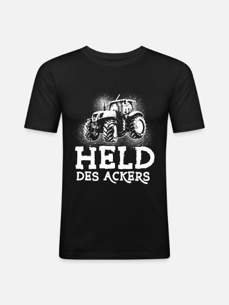 Held des Ackers - Männer Slim Fit T-Shirt - Schwarz
